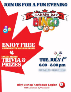 SPECIAL Canada Day Bingo!
