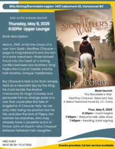 Billy Book Launch ""The Storyteller's War: Geoffrey Chaucer, Reluctant Spy" by J C Corry