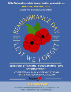 Remembrance Day Activities (All branch facilities)