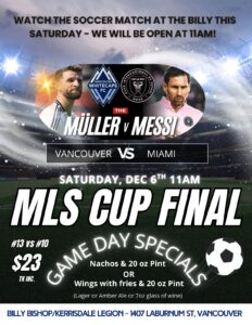 Soccer MLS Final for the Cup with our Vancouver Whitecaps!